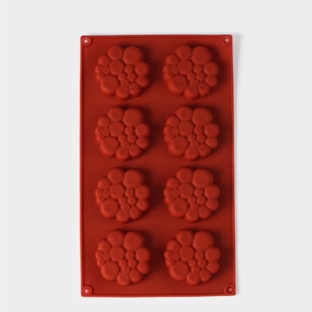 Baking uniform “Bubbles”, silicone, 29 × 17 × 1.5 cm, 8 cells (6 × 6 × 1.5 cm), brown color-1