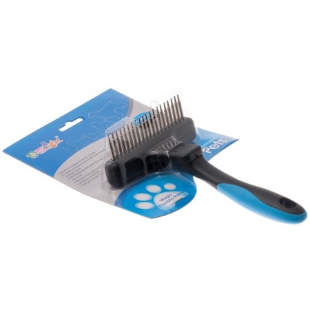Delight-combed combing large, short teeth 22 mm, black and blue-5