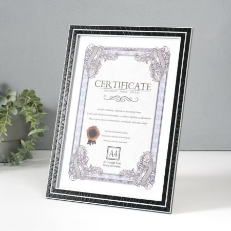 Photo frame Plastic format A4 "Double section" Black 23.8x32.5x1 cm-1