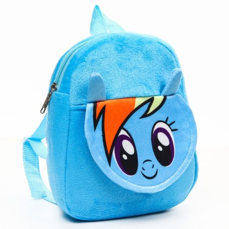Blue backpack on a zipper, with a pocket, 19 x 22 cm "Rainbow Dash", My Little Pony-4