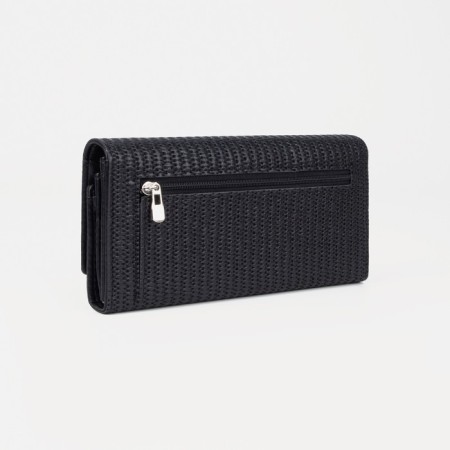 Women's wallet on a magnet, black color-1