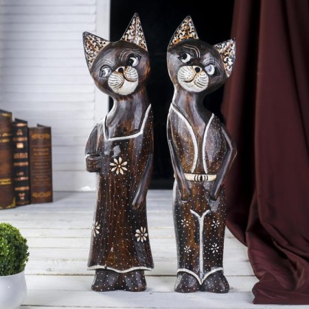 Souvenir tree "A couple of cats in clothes" (set 2 pcs) 50x12x12 cm