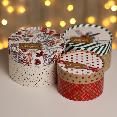 A set of boxes 3 B1 "New Year" 16 x 10, 14 x 9, 13 x 8.5 cm-2