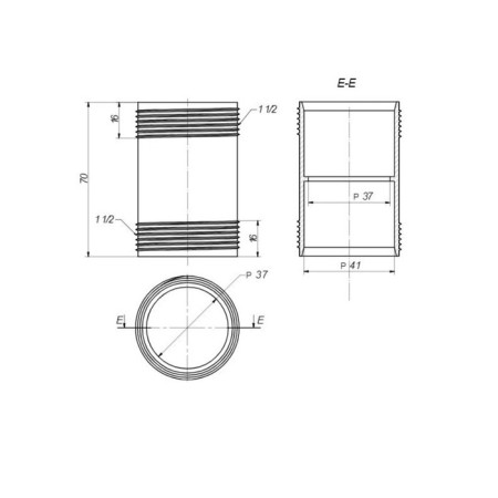 Connective coupling orio, d = 40 × 40 mm, l = 70 mm-3