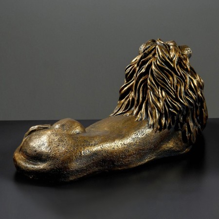 Figure "Leo on vacation" Left, gold, 70x35x25cm-2