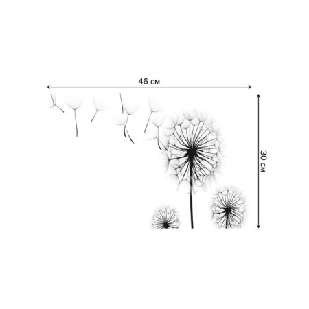 A set of napkins for setting the table "Sad dandelions", rectangular, rounded edges, size 30x46 cm, 4 pcs-2
