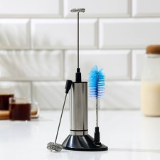 Capuchicuric with brush for mugs, stainless steel