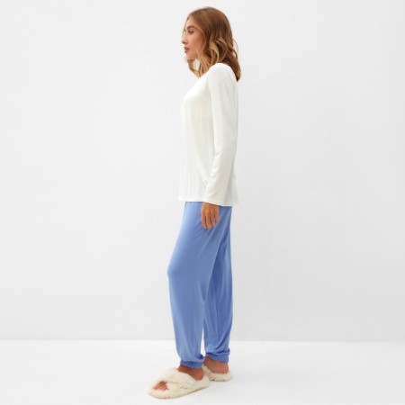 Kit (jumper, trousers) female minku, color ecru/blue river 48-3