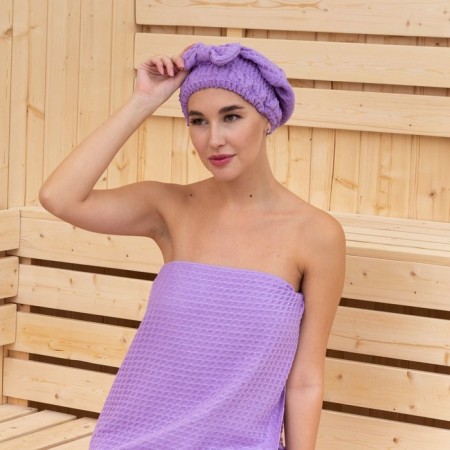 Set for the bath and bathroom Ethel Vafli towel 70*140 cm+Chalma 21*25 cm, central violet-2