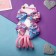 Hair set "Karapunka" (4 elastic bands, 2 clamps) cloud, 2 cm