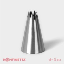 Konfinett confectionery “Open Star”, D = 3 cm, 1 cm exit, stainless steel