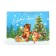 Laminated horizontal “animals near the Christmas tree”, L 40 x 31 x 11.5 cm, New Year