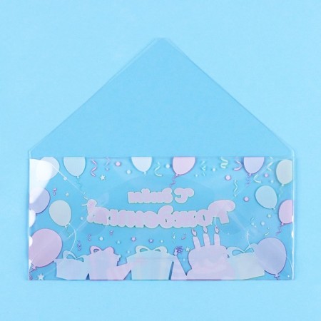 Money envelope "Happy Birthday!" Transparent PVC, gifts, 16 x 8 cm-2