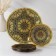 Detall of the Tining Vernisage, 7 items (30 cm - 1 pc, 18 cm - 6 pcs), blue -golden