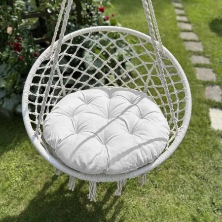 Pillow for swing "Tina", diameter 60 cm, white color-1