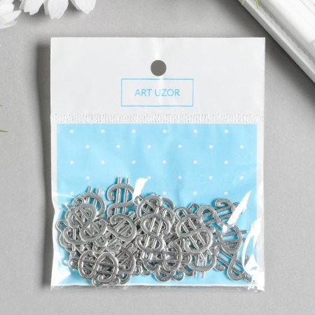 Decor for creativity Metal "dollar" silver 2.1x1.2 cm-2