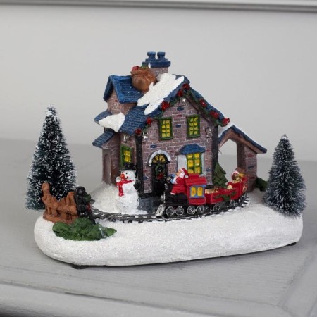 LED figure "Christmas train" 17 × 12 × 9 cm, polystone, batteries AAAX2 (not complete), glow of warm white-1