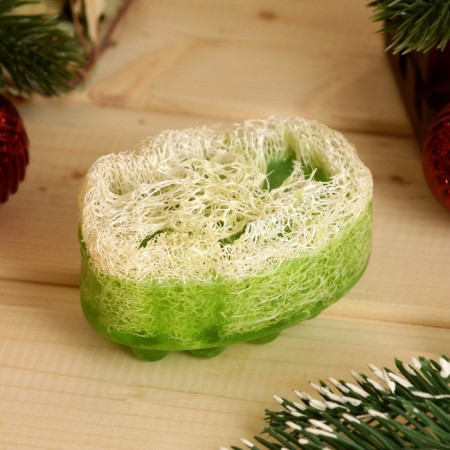 New Year. Massage soap with Luffa "Sosnovy Bor" 100 g-2