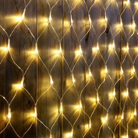 Garland "Network" 2 × 3 m, IP44, UMS, transparent thread, 384 LED, warm white glow, 220 V-1