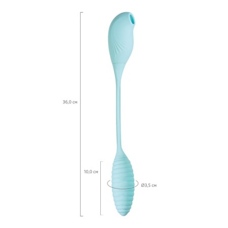 Vacuum-wave stimulator and pulsa egg Jos Roow, 36 cm, silicone, blue color-9