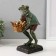 Polystone candlestick "Frog with crown" 14.5x12.5x26 cm