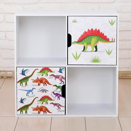 Rabberry with the doors "Dinosaurs", 60 × 60 cm, white color-2