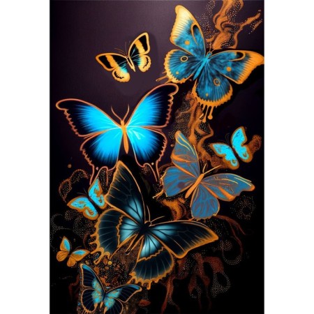 Picture on numbers with a subframe and a rubbish "Magic butterflies", 30 x 40 cm-1