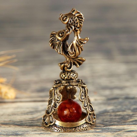 Bool of the brass "Zodiac sign. Fish", amber-1