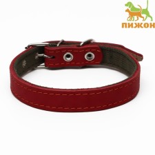 Collar combined leather/tarpaulin, 53 x 2.5 cm, Osh 35-45 cm, red