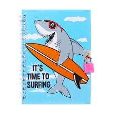 Gift notebook, 45 sheets, line, on the castle, on the crest, shark (17.8x13cm)