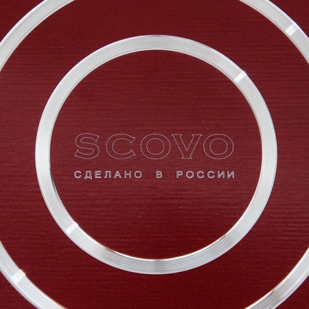 The “Expert” pan, d = 28 cm, plastic handle, glass cover, anti -stick coating, burgundy color-5