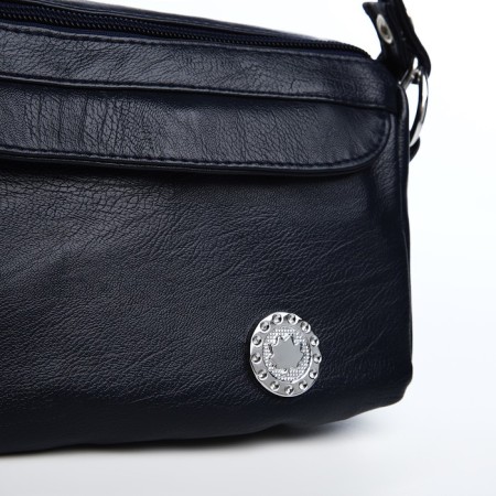 Bag Cross-Bodi with a zipper, blue color-4