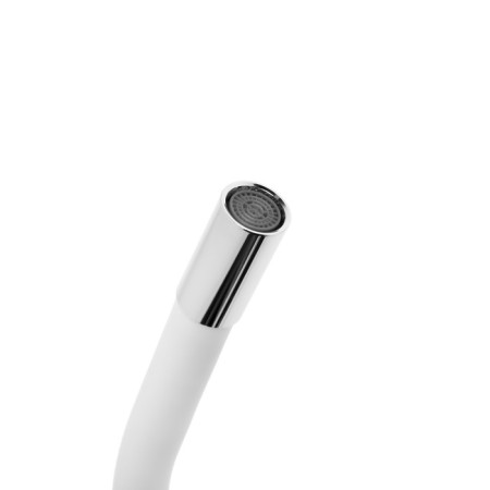 Kitchen mixer Zein Z2229, flexible silicone spout, cartridge ceramics 40 mm, white-6