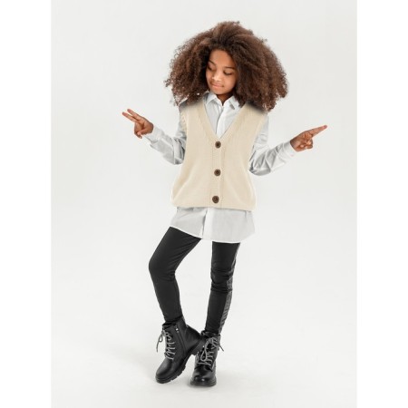 Vest for girl Knit Mild, height 122 cm, milk color