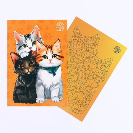 Puzzles wooden figured "kittens", 146 elements-4