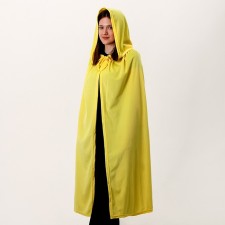 Carnival cloak adult, plush, yellow color, length 115 cm