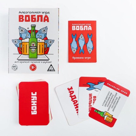 Board alcohol game "Vobla", 70 cards, 18+-1