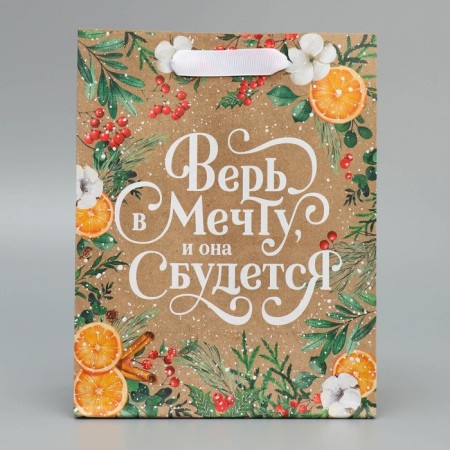 Craft vertical package “Believe me in a dream”, MS 18 x 23 x 10 cm, New Year-5