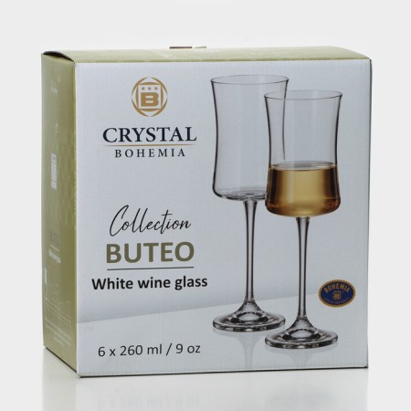 A set of glass glasses for white wine Buteo, 260 ml, 6 pcs-7