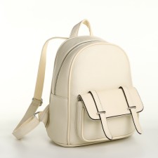 City backpack on a zipper, milk color