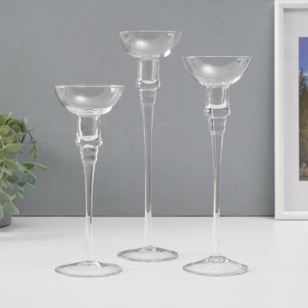 Glass Glass Set 3 pcs "Tet-a-tet" height 26cm, 23 cm, 20 cm-1