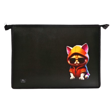 A4, 325 x 230 x 55 mm notebook folder, lightning from above, plastic, PM-A4-29 calligrata "Cool cat"