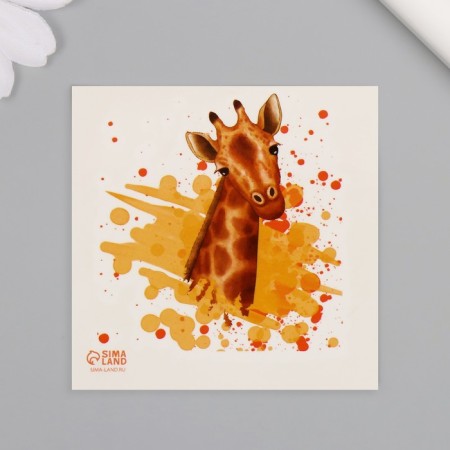 Tattoo on the body color "watercolor. Giraffe" 6x6 cm-3