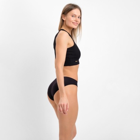 Panties female slips, black color (nero), size 44-46 (s/m)-4