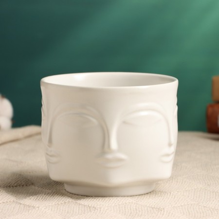 Kashpo "Many -sided" white, 12x12x9cm