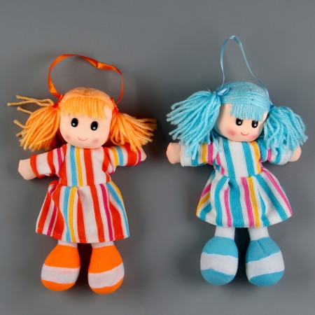 Soft toy "doll", in a knitted dress, color mix-6