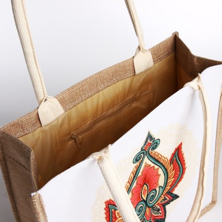 Shoper without fasteners, beige/beige color-2