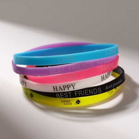 Forever Young silicone bracelets, set 6 pcs., Color, D = 5.5 cm-1
