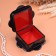 Casket "Bouquet of wildflowers", black, 16 x 16 cm, lacquer miniature