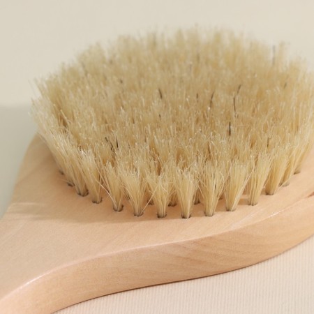 Massage brush for the body of the share, with a pen, natural bristles-4